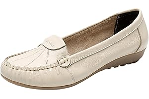 rismart Mocassini Donna Comode Scarpe di Pelle Casuale Lavoro Mocassino