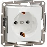 Schneider Electric Asfora EPH2970121D Schuko Socket 16 A with Contact | 1 x 16 A 2 Pole + E Flush Mount Screw Terminals White