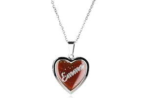 D to F Girls Personalised Name Heart Shaped Mood Locket Pendant Kids Necklace