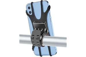Zoeley Handyhalterung Fahrrad, Universal Handyhalterung Motorrad【1s-Installation】Abnehmbare 360​​° Drehen【Silikon Anti-Vibration】Fahrradhalterung Lenker Rennrad für alle 4.0-7 Zoll Smartphone (Black)