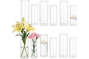 Glasvas cylindervas-set, små vaser för bordsdekoration, vas glas 12 glasvaser för bordsdekoration bröllop för bröllopsdekorat