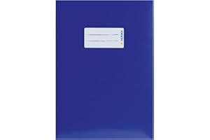 HERMA 19765 - Copertina per quaderni, formato A5, in cartone blu, con etichetta in carta robusta e extra resistente, copertina per quaderni scolastici, colorata