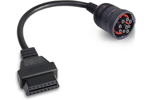 XMSJSIY 9-pinowy J1939 męski na 16-pinowy OBD2 żeński adapter kabel przedłużający ciężarówka kabel diagnostyczny - 30 cm