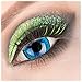 Produktbild Farbige blaue 'Kami' Mini Sclera Kontaktlinsen 1 Paar Crazy Fun 17 mm mit Behälter zu Fasching Karneval Halloween - Topqualität von 'Giftauge' ohne Stärke