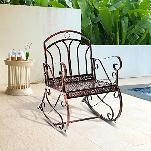 Outsunny® Schaukelstuhl Schaukelsessel Schwingsessel Gartenstuhl Relaxstuhl Sessel Metall - 2