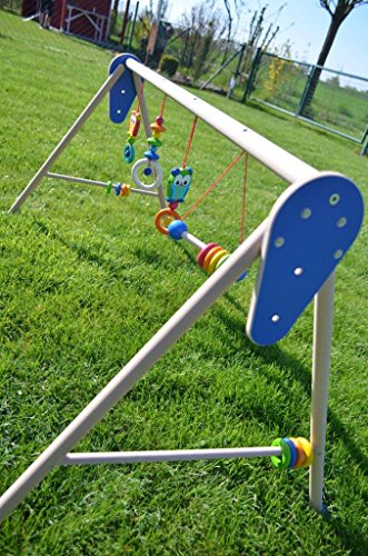 Baby Spiele Trapez für Zwillinge extra breit aus Holz Motiv Eule - 4