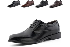 HITMARS Zapatos Oxford Hombre Zapatillas Cordones Zapatos Vestir Derby Traje Formales Brogue Boda Negocios Calzado Clásico Transpirables Negro Marrón 39-47