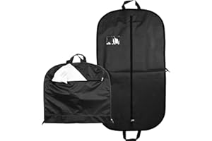 SIMPSON & RUXTON Hoesh UK - Black 44" Waterproof Mens Suit Garment Protection Carrier - clothes bags, suit bag for men, travel garment bags, suit covers, moth proof garment bags, suit carriers for men for travel