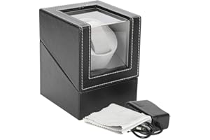 Salmue Watch Winder, Solo Mecánico Automático PU Caja Giratoria para Relojes, Automaticos Silencioso Cajas Giratorias para Relojes, Relojes Organizadora y Exhibición