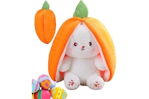 OOTDAY Easter Bunny Stuffed Animal Plushie,Hide And Seek Bunny Plush Toy,Cute Rabbit Plush Toys,Floppy Ear Reversible Bunny Hide-And-Seek Bunny Carrot Pillow Plush-Carrot Rabbit||35cm