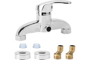 HENGBIRD Bateria prysznicowa, natynkowa bateria mieszakowa, jednouchwytowa, do montażu na ścianie, armatura prysznicowa z rdzeniem zaworu ceramicznego, chromowana, z wylewką 1/2″