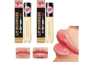 PELINUAR Lip Plumper, Lip Maximizer Hyaluron Lip Plumper, Lip Plumping Serum Instant Lip Filler, Vitamin E Lip Plumping Serum, zur Feuchtigkeitspflege, beseitigt Trockenheitsfalten (2 Stück)