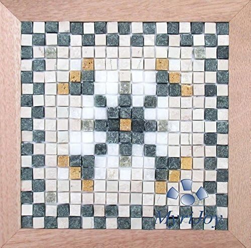Make your own Mosaic art DIY kit Geometric flower Italian marble pre-sized tiles - Arts and crafts project for kids 10 y & up, teens, adults - Original gift ideas for puzzle lovers - Craft supplies