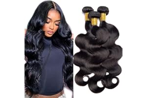 VIPBEAUTY Body Wave Human Hair Bundles 20 22 24 Inch 12A Unprocessed Virgin Human Hair Weave Extensions Natural Black Body Wave Wavy Hair 3 Bundles