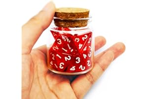 BESCON DICE Bescon Standard Sized Transparent Red D4 Dice 20pcs Healing Potion Bottle, 20pcs D4 Health Potion Dungeons and Dragons Accessory
