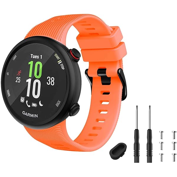 Tencloud Anelli Fissaggio In Silicone Per Garmin Forerunner 45/45s - 11 Pezzi, Nero