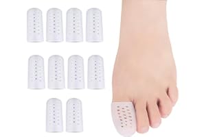 Biglumin Zehenschutz – Zehenpolster, Zehenverband Gel-Zehenschutz, Silikon-Zehenschutz Hühneraugen-Verband am Fuß, für Hühneraugen, Blasen, Schwielen, eingewachsene Zehennägel. (10 Stück)