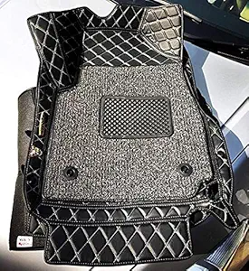 Coozo Faux Leather 7D Car Mat for Maruti Suzuki Old Swift Dzire 2016 (Black)