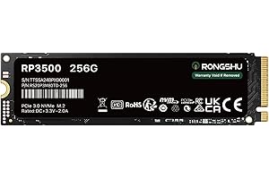 RONGSHU 256GB NVMe SSD M.2 PCIe Gen 3×4, Read Speeds Up to 3,000 MB/s, M.2 2280 Internal Soild State Drive, SLC Cache 3D NAND TLC Compatible with Laptop and PC Desktops (RP3500)