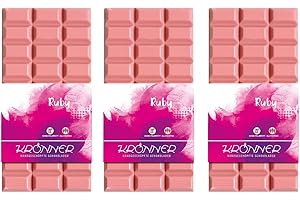 ‎KRÖNNER KAFFEEHAUS . KONDITOREI . CHOCOLATIER GARMISCH-PARTENKIRCHEN Krönner Ruby Schokolade – 3 x 100 g Schokoladentafel – Einzigartige rosa Schokolade aus 34% Ruby Kakaobohnen – Schokolade rosa ohne Farbstoffe – hochwertige Schokolade Frauentag