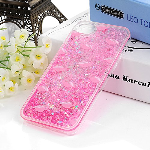 iphone 7 iphone 8 H  lle Badalink UltraSlim Schutzh  lle TPU PC Handyh  lle Case Cover Treibsand Fl  ssige Glitzer Glitter Herz Flamingo Handytasche A