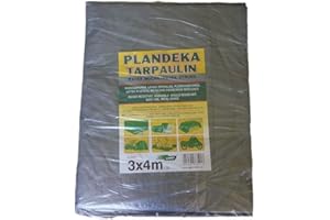 LUKRA Tarpaulin Bâche avec œillets en métal Ultra robuste Légère Imperméable Portable Pour Tente Voiture Camping Randonnée Extérieur 3 x 4 m 110 g/m² Grise