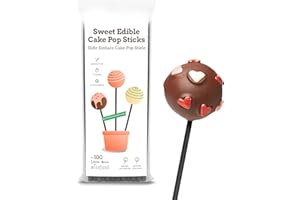 ‎WISEWARE Wisefood - süße essbare Cake-Pop-Stiele - Cakepop-Sticks als Alternative zu Popcake-Stielen aus Papier oder Holz - 100 Stück - schwarz