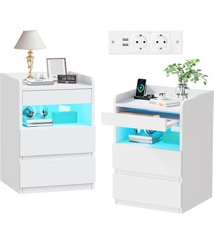 Comodino Per Bambini Douceur Bianco – Atmosfera Createur D’Intérieur, 35,5x40 Cm, Design Morbido E Pratico Per La Cameretta