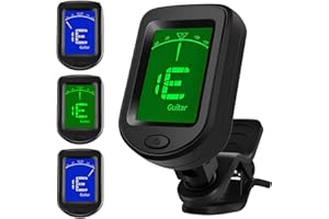 Jinlaili Stimmgerät zum Anklipsen,Clip-On Chromatisches Stimmgerät,Universal Stimmgerät,Gitarren Stimmgerät,Kompaktes Clip-On Stimmgerät,für Gitarre,Bass,Violine,Ukulele