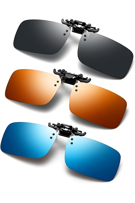 Wangly Polarized Unisex Clip On Flip Up Sunglasses Over Prescription And Reading Glasses Frames Suitable For Driving Grey Lens Buy Online At Best Price In Uae Amazon Ae