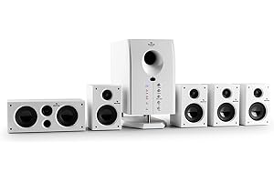Auna Areal 525 5.1canaux 95W Noir, Blanc Set d'enceintes - Sets d'enceintes (5.1 canaux, 95 W, Home cinéma, Noir, Blanc, 95 W, 40-20000 Hz)