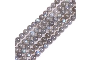 GEM-INSIDE CREATE YOUR OWN FASHION SHG store Fil de perles en pierre précieuse labradorite, 6 mm, 38 cm, pour la fabrication de bijoux