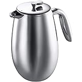 COLUMBIA Coffee Maker, Thermal French Press Coffee Maker, Stainless Steel, 34 Ounces