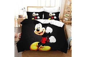 Agmdno Mickey Mouse Kinder Bettwäsche ·Bettwäsche-Sets·bettwäsche Mädchen 2 Teilig - Kissenbezug 80x80 + Bettbezug 135x200 cm (A4,155x220cm+80x80cmx1)
