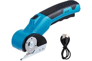 VIHBRAI Cordless Electric Scissors, Cardboard Box Cutter Rechargeable Fabric Scissor with Safety Lock & LED Light, Power Rotary Cutter Tool for Leather Carpet Plastic Cutting, Sewing, Crafting