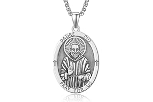 ADMETUS Collana in argento Sterling 925 con ciondolo a forma di santo patrono | Collana con amuleto a croce da uomo con catena rolò da 2,5 mm 55,9 cm + 5,1 cm