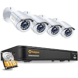 Anlapus 1080P Sistema di Sorveglianza Full HD DVR 8 Canali 4 Telecamere di Sorveglianza Esterno, 1TB Hard Disk, Visione Nottu