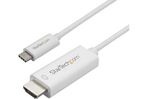 StarTech.com 10ft (3m) USB C to HDMI Cable - 4K 60Hz USB Type C to HDMI 2.0 Video Adapter Cable - Thunderbolt 3 Compatible - Laptop to HDMI Monitor/Display - DP 1.2 Alt Mode HBR2 - White (CDP2HD3MWNL)