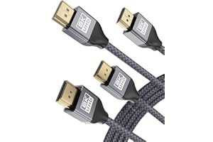 Basesailor Cable HDMI 8K 60Hz 5 Metros 5M 2-Pack,48Gbps 7680P Cable HDMI 2.1 Ultra Alta Velocidad para Samsung QLED,Apple TV,Playstation,PS4,PS5,Nintendo Switch,Xbox One X,HDMI 2.0 4K 120Hz,eARC 2.2