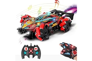 Goolsky Voiture de pulvérisation télécommandée 2,4 GHz avec Fonction Lumières Froides Musique Gant de dérive latérale Geste Radio Montre Télécommande