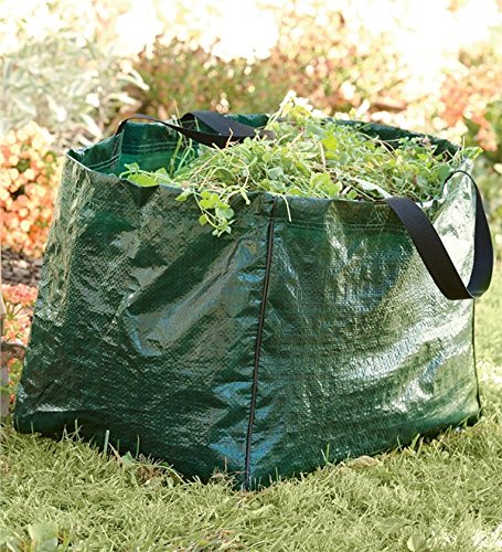 Gartenabfälle Bags Premium- und 3 wiederverwendbare Beutel mit Griffen, 272 Liter Fassungsvermögen Pro Tasche, strapazierfähig & Wasserfest Müll Säcke Best für Gras, Blätter, Bäume, Pflanzen, Blumen, Weed, Hecken und Büsche - 3