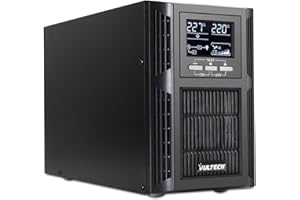 VulTech GS-1KVAS Rev. 2.4 Gruppo di continuità UPS online Serie SERVER 1000VA 1000Watt, Display LCD, Onda sinusoidale Pura, 2x Bipasso/Schuko + 1 IEC13 + USB, Funzione Overload, AVR, Cortocircuito