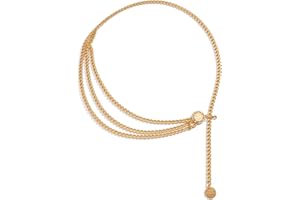 Nazaz Ceinture Chaîne de Taille Multicouche pour Femme - Accessoire Élégant en Alliage, Couleur Or, Réglable, Parfait pour Quotidien