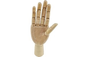 WINTERWORM Mano in legno snodabile, ideale per artisti, schizzi, lezioni di arte o come espositore di gioielli Mano destra.