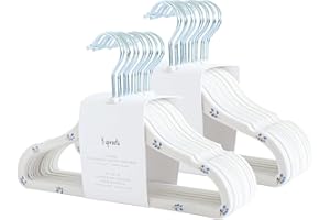 3 Sprouts Aksamitne wieszaki dla niemowląt, antypoślizgowy wieszak dla niemowląt, małych dzieci, ubrania dla dzieci, z wąskim wzornictwem, kolory nordyckie, 30 sztuk, jagodowo-kremowe