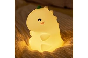 AUEZONA Luz Nocturna Infantil, Dinosaurio Luz Nocturna, Lampara Bebe Noche Silicona, Luz Bebe Nocturna Tactil Recargable, Dinosaurio Luz Quitamiedos Infantil Kawaii Room Decor, Regalos Para Niñas Niños