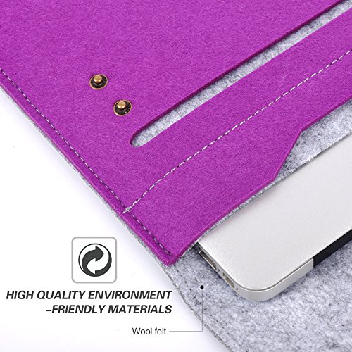 YESSBON 13,3 Zoll Macbook Air/Pro Retina Schönem Filz Sleeve Filztasche Hülle Ultrabook Laptop Tasche Notebook-Taschen Speziell für 13,3 Apple Macbook Pro Retina und Macbook Air Zoll entworfen – Grau& Blaurot - 6