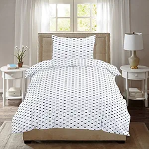 HUESLAND by Ahmedabad Cotton Comfort Cotton Single Bedsheet with 1 Pillow Cover - White, Grey