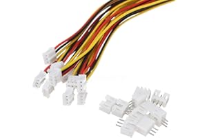 WINWILL 20 Sets Mini Micro JST Male Plug 2.0mm PH 3 Pin Male with 150mm Cable and Female
