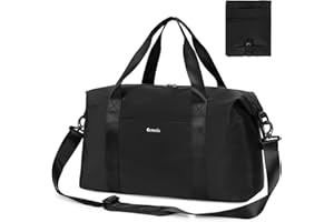 CENEDA Easyjet Cabin Bag 45x36x20 Foldable Travel Duffel Bag 30L Under seat Carry on Hand Luggage Bag Waterproof Weekend Overnight Bag for Women and Men with Detachable Shoulder Strap(Black)